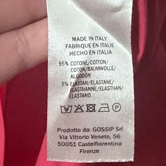 AntonelliNWTs Monaco Pink Front Button Midi Dress Size Medium